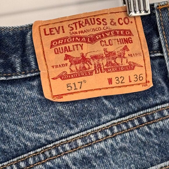 Levis 517 Boot Cut Jeans 32x36 Blue Denim Mens Classic Style - Picture 13 of 15